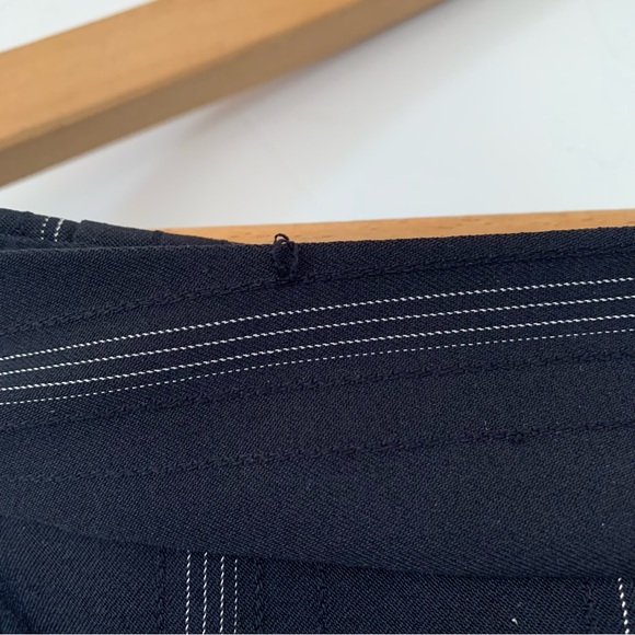 Vintage Y2K Black Deep Navy Pinstripe Mini Skirt Size 8/10 Micro Skirt - Picture 4 of 5